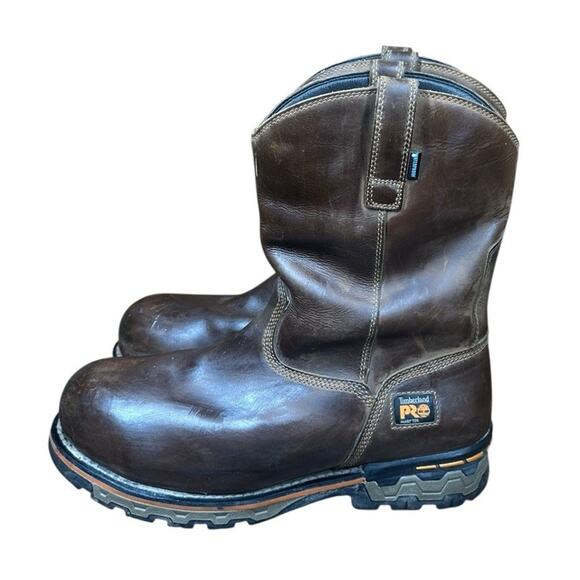 Timberland Pro A1053A Ag Pro Waterproof Pull On Work Boot Brown Alloy Toe Sz 13W - Picture 4 of 11